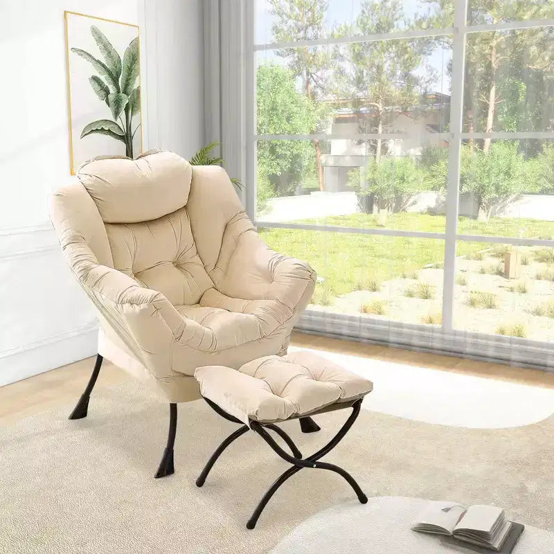 Fauteuil relax avec repose-pieds, Fauteuil de salon moderne, Fauteuil canapé de loisir, Fauteuil de lecture avec poche latérale pour salon, chambre, dortoir et bureau