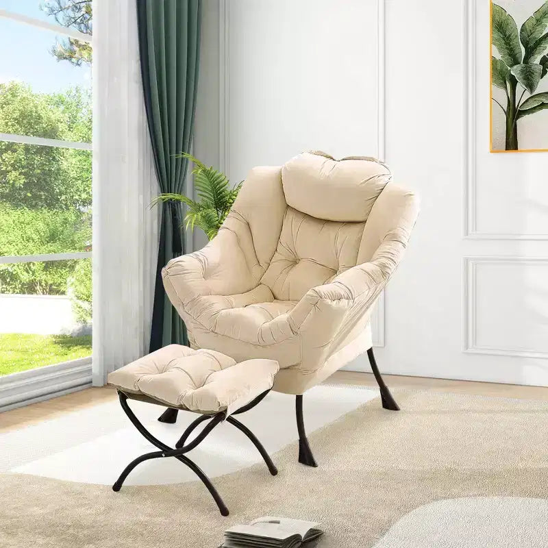 Fauteuil relax avec repose-pieds, Fauteuil de salon moderne, Fauteuil canapé de loisir, Fauteuil de lecture avec poche latérale pour salon, chambre, dortoir et bureau