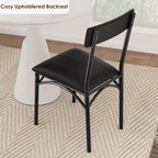 COZONY Lot de 2 chaises de salle à manger rembourrées, tabourets de bar en cuir PU, noir