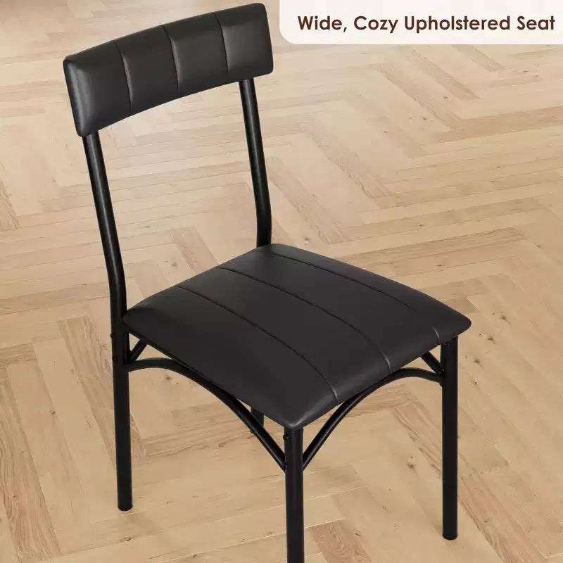 COZONY Lot de 2 chaises de salle à manger rembourrées, tabourets de bar en cuir PU, noir