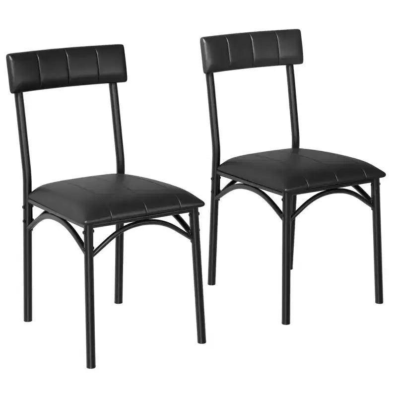 COZONY Lot de 2 chaises de salle à manger rembourrées, tabourets de bar en cuir PU, noir