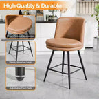 Tabouret de bar contemporain en cuir PU, pivotant, en cuir PU et de qualité durable