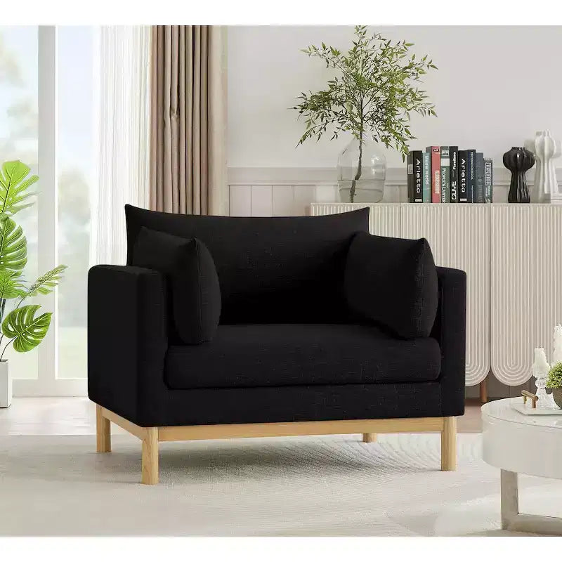 Meridian Furniture, chaise en tissu texturé Langham Linen