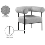 Meridian Furniture, fauteuil d'appoint Blake en tissu bouclette