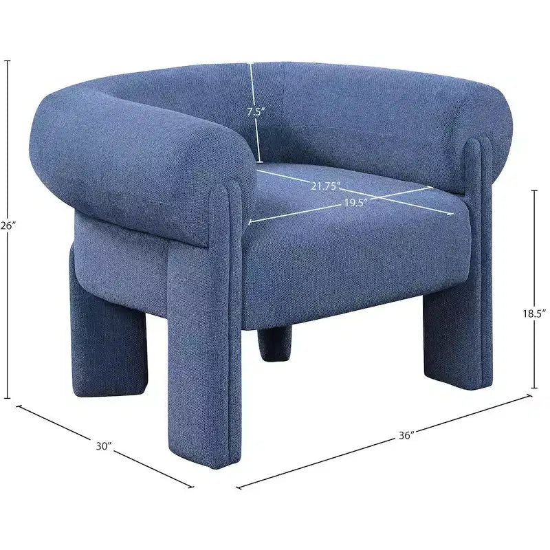 Meridian Furniture, fauteuil d'appoint en tissu polyester Stefano