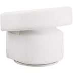 Fauteuil d'appoint pivotant en tissu texturé lin crème Niya de Meridian Furniture