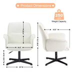 Chaise de Bureau Ergonomique Homy Casa avec Accoudoirs Rembourrés et Hauteur Réglable pour Petit Bureau à Domicile et Coiffeuse