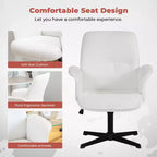 Chaise de Bureau Ergonomique Homy Casa avec Accoudoirs Rembourrés et Hauteur Réglable pour Petit Bureau à Domicile et Coiffeuse