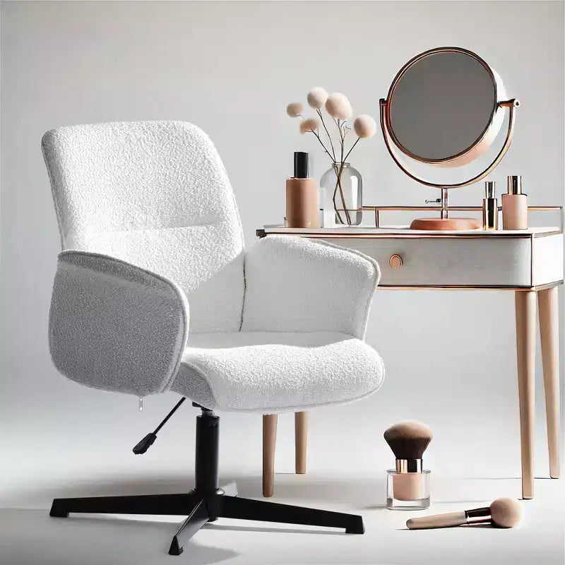 Chaise de Bureau Ergonomique Homy Casa avec Accoudoirs Rembourrés et Hauteur Réglable pour Petit Bureau à Domicile et Coiffeuse
