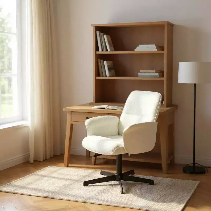 Chaise de Bureau Ergonomique Homy Casa avec Accoudoirs Rembourrés et Hauteur Réglable pour Petit Bureau à Domicile et Coiffeuse