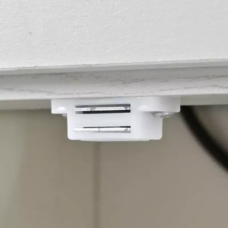 MAYEERTY Îlot de cuisine avec prise de courant, abattant, porte-épices et tiroir à roulettes pour cuisine, salle à manger, blanc