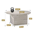 MUUEGM Table basse de ferme, table en bois rustique de 35,5 avec cadre robuste et plateau étanche pour salon