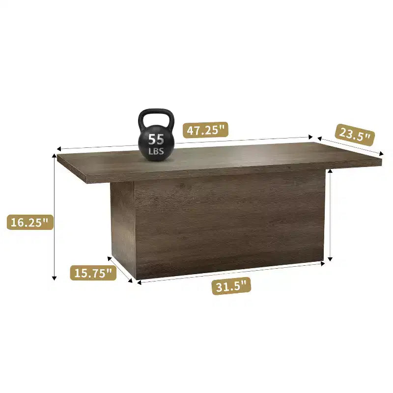MUUEGM Table basse de ferme, table en bois rustique de 35,5 avec cadre robuste et plateau étanche pour salon