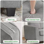 Canapé GustoWave 82 pour salon, canapé moderne confortable avec coussin d'assise de fermeté moyenne, housse amovible, canapés en tissu chenille