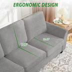 Canapé GustoWave 82 pour salon, canapé moderne confortable avec coussin d'assise de fermeté moyenne, housse amovible, canapés en tissu chenille