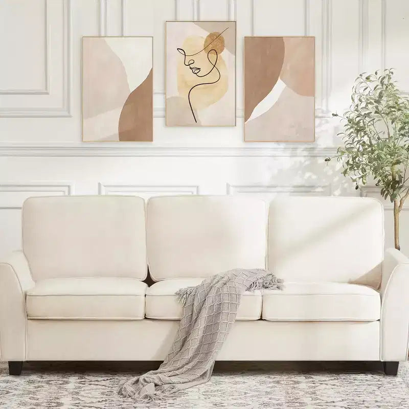 Canapé GustoWave 82 pour salon, canapé moderne confortable avec coussin d'assise de fermeté moyenne, housse amovible, canapés en tissu chenille
