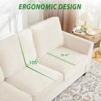 Canapé GustoWave 82 pour salon, canapé moderne confortable avec coussin d'assise de fermeté moyenne, housse amovible, canapés en tissu chenille