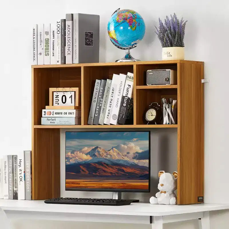 VEVOR Étagère de Bureau, Organisateur de Rangement de Bureau en Bois à 1 Niveau, Étagère de Rangement de Bureau en Bois de 94 x 24 x 73 cm, Marron