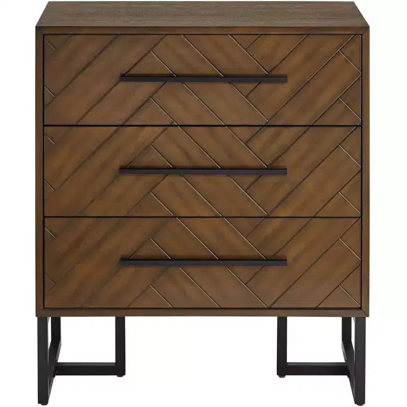 Commode à 3 tiroirs Murph 55 Downing Street, 80 cm de large, anthracite et bois
