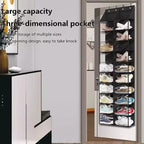 Range-chaussures à suspendre à la porte - 20 grandes poches, 10 niveaux en tissu Oxford avec 4 crochets métalliques, convient aux chaussures de taille 16, 64H x 20W x 7D