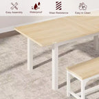 Ensemble de table à manger extensible pour 48 personnes avec bancs et tabourets, grande table de cuisine et de salle à manger en bois de 63 pouces