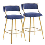 Tabouret de bar moderne Karl Home Cream, rembourrage épais, pieds en métal