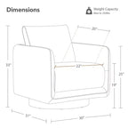 Fauteuil d'appoint pivotant moderne Spruce&Spring avec coussin de dossier amovible