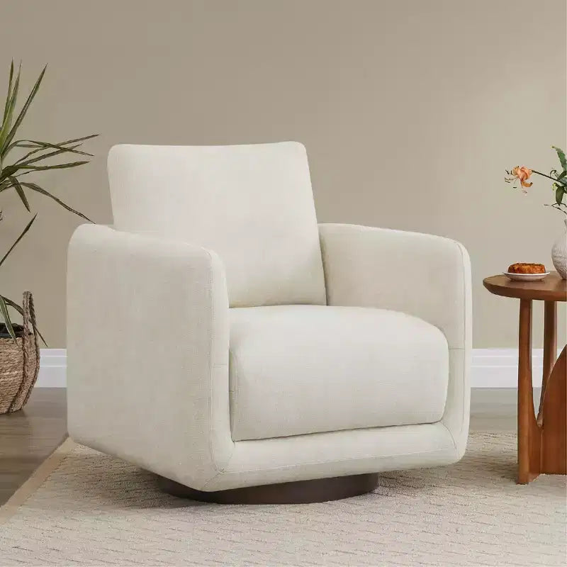 Fauteuil d'appoint pivotant moderne Spruce&Spring avec coussin de dossier amovible