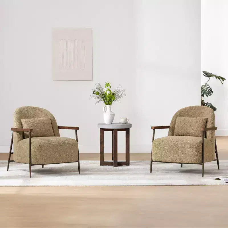 Fauteuil d'appoint pivotant moderne Spruce&Spring avec coussin de dossier amovible