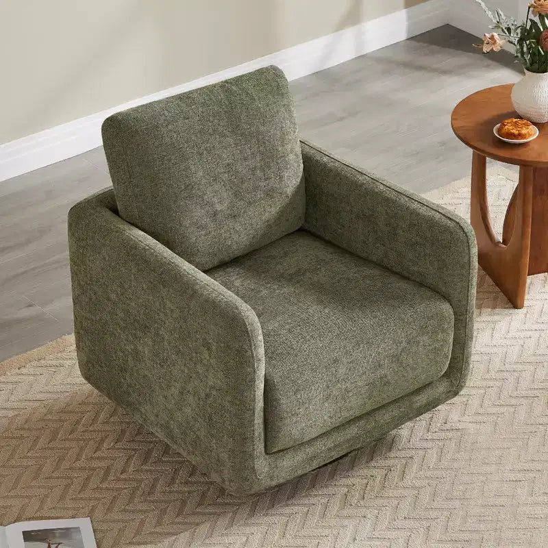 Fauteuil d'appoint pivotant moderne Spruce&Spring avec coussin de dossier amovible