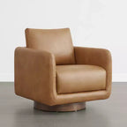 Fauteuil d'appoint pivotant moderne Spruce&Spring avec coussin de dossier amovible