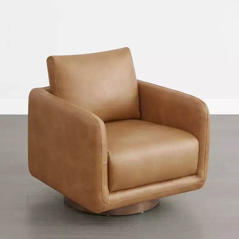Fauteuil d'appoint pivotant moderne Spruce&Spring avec coussin de dossier amovible