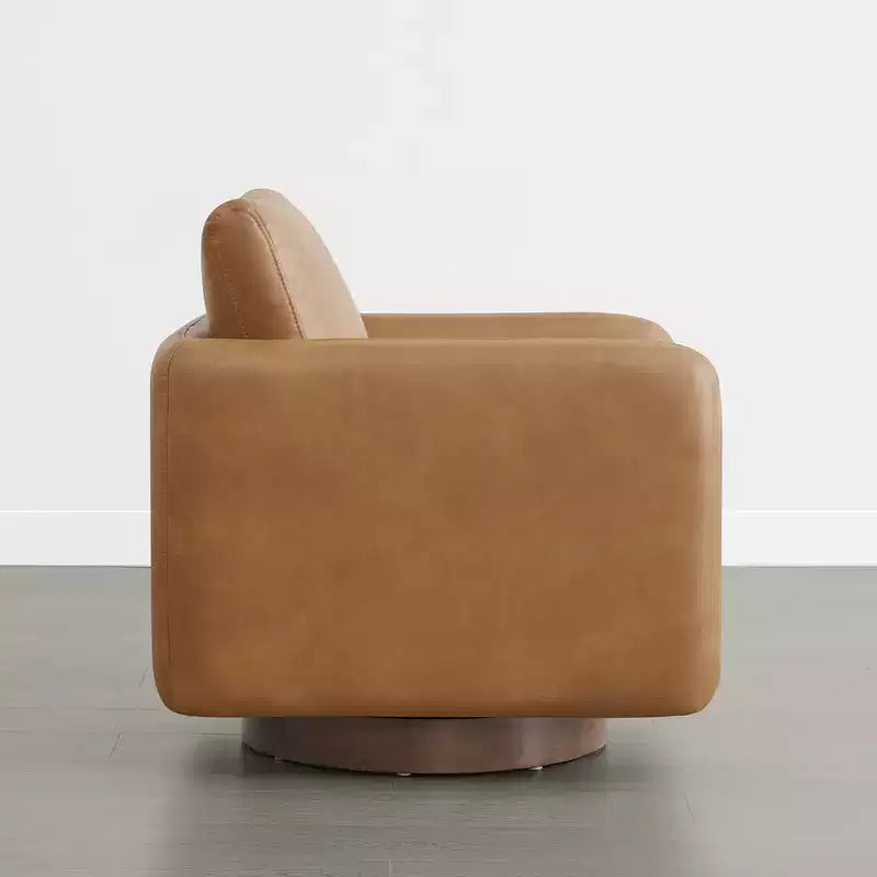 Fauteuil d'appoint pivotant moderne Spruce&Spring avec coussin de dossier amovible