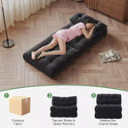 Canapé-lit pliable, canapé pliant au sol pour salon, fauteuil de couchage convertible avec oreiller matelas pliable soutien dorsal, beige