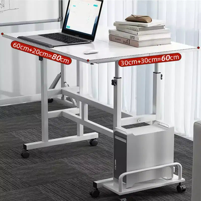 Petit bureau debout avec roulettes, bureau mobile, table debout portable sur roulettes pour tapis de marche, bureau d'ordinateur roulant à hauteur réglable