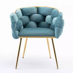 TROPOW Fauteuil d'appoint Moderne Confortable Velours Rembourré Fauteuil Tonneau Pieds en Métal Doublure Douce Canapé Simple Fauteuil de Maquillage