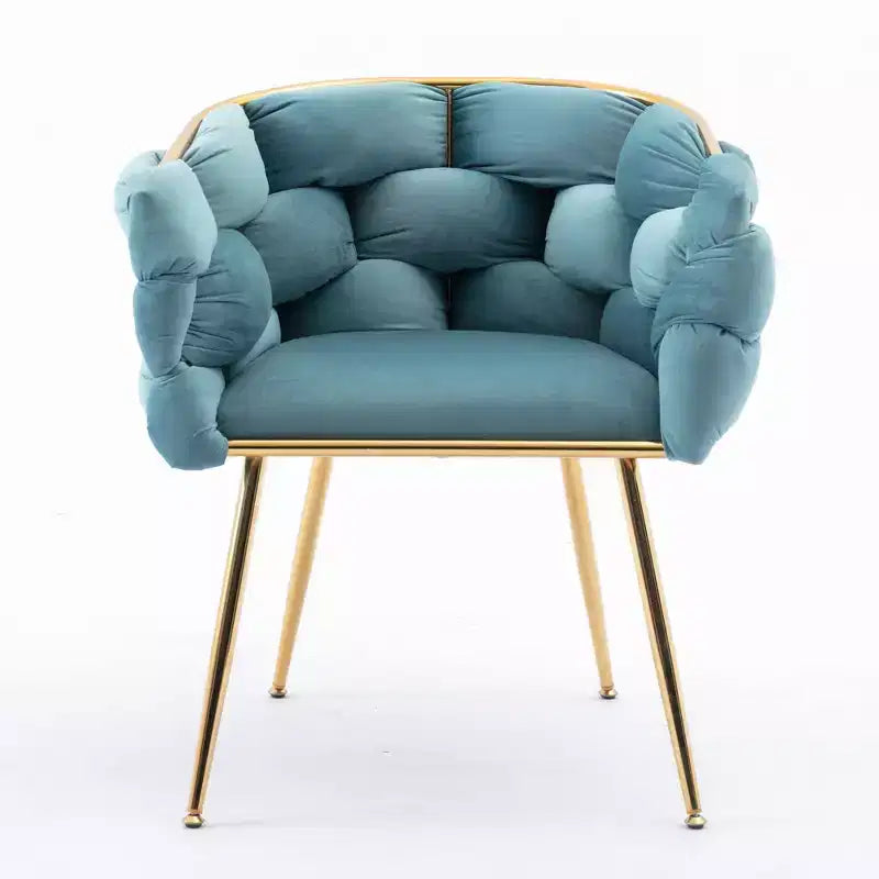 TROPOW Fauteuil d'appoint Moderne Confortable Velours Rembourré Fauteuil Tonneau Pieds en Métal Doublure Douce Canapé Simple Fauteuil de Maquillage