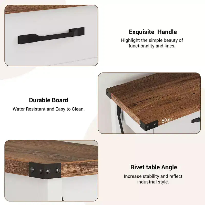 COZONY 43 Table console de ferme avec 2 tiroirs et étagère de rangement à 2 niveaux, table d'entrée et de canapé étroite en bois pour couloir et salon