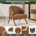 Fauteuil d'appoint moderne du milieu du siècle avec revêtement en tissu bouclette, fauteuil de salon bas pour le salon, la chambre à coucher, chaise de lecture confortable avec cadre en bois
