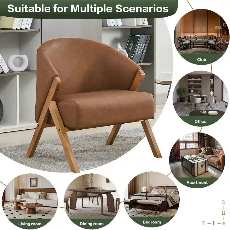 Fauteuil d'appoint moderne du milieu du siècle avec revêtement en tissu bouclette, fauteuil de salon bas pour le salon, la chambre à coucher, chaise de lecture confortable avec cadre en bois