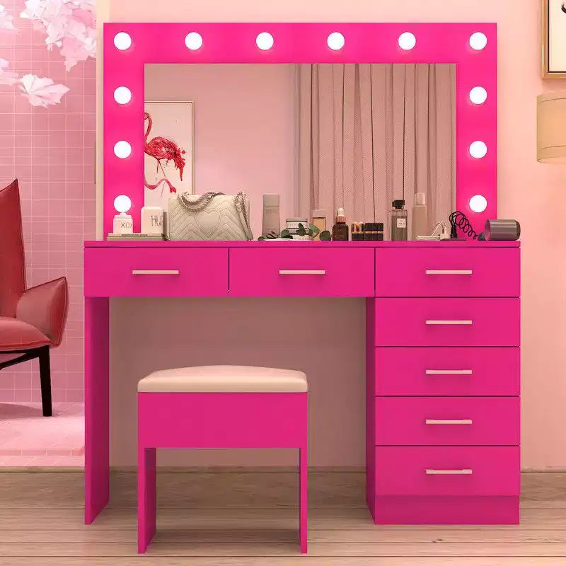 Ensemble coiffeuse rose