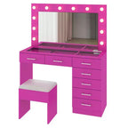 Ensemble coiffeuse rose