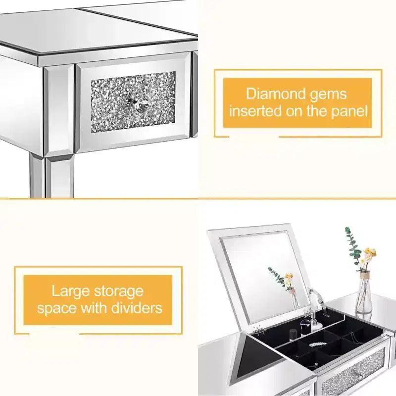 Bureau d'ordinateur avec miroir