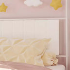Cadre de lit à baldaquin avec tête de lit capitonnée, lit plateforme décoratif à arche supérieure, espace de rangement sous le lit, aucun sommier tapissier requis