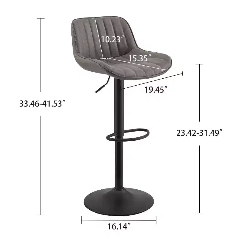 Lot de 4 tabourets de bar Art Leon en similicuir, pivotants et réglables en hauteur
