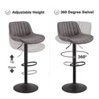 Lot de 4 tabourets de bar Art Leon en similicuir, pivotants et réglables en hauteur