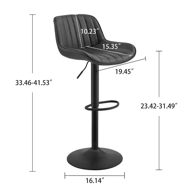 Lot de 4 tabourets de bar Art Leon en similicuir, pivotants et réglables en hauteur