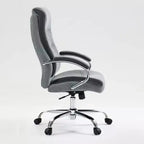 Chaise de bureau pivotante ergonomique moderne Okak avec dossier haut et accoudoirs, réglable pour bureau, étude et coiffeuse