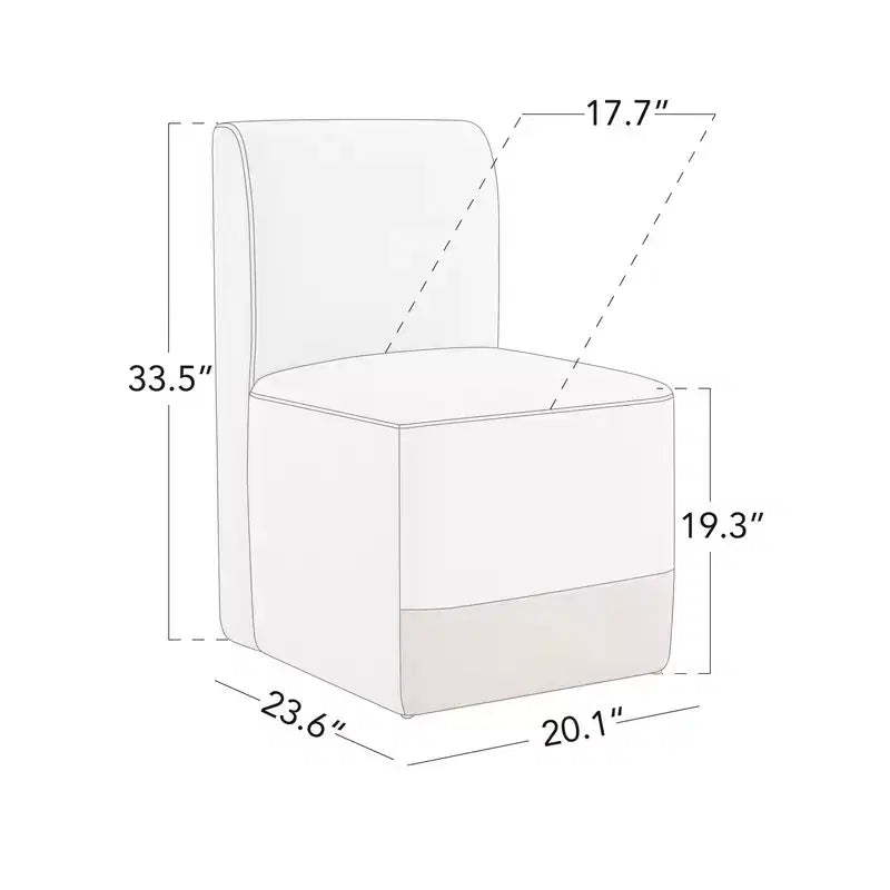 Chaises de salle à manger roulantes rembourrées Spruce&Spring avec roulettes, lot de 2