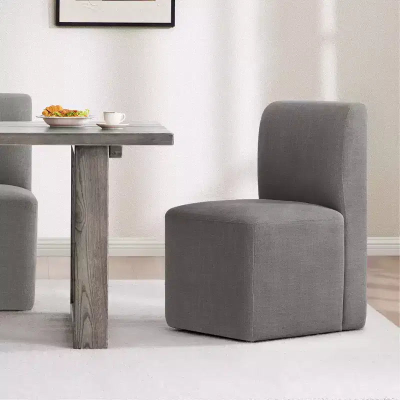 Chaises de salle à manger roulantes rembourrées Spruce&Spring avec roulettes, lot de 2